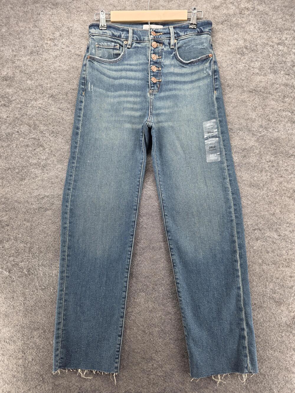 LOFT Jeans Womens 2 Blue Straight High Rise Regular Stretch Denim 28.5 Inseam